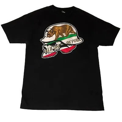 Metal Mulisha T Shirt Size L Black Skull California Flag Motorcycle Mens • $15.64