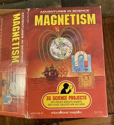 1989 Magnetism 35 Science Projects Educational Insights Box W Booklets & Magnets • $9.99