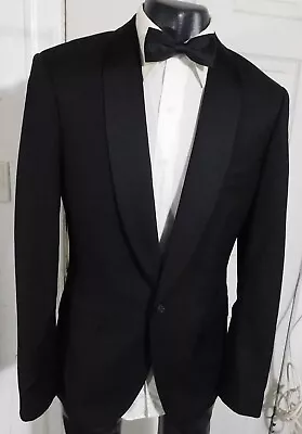 J Crew Ludlow Size 38r Black 1 Button Wool Tuxedo Jacket • $125