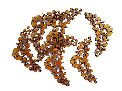 Wooden Mdf Shape Floral Flower Ornament Laser Cut Embellishment • £3.29