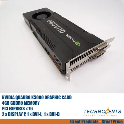 $185 • Buy NVIDIA QUADRO K5000 4GB DDR5 PCI EXPRESS X16 GRAPHIC CARD