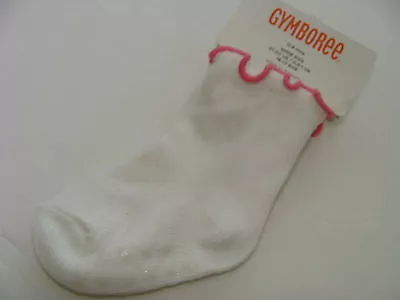 Gymboree Basic Butterfly Blossoms White Pink Girls Size 0-6 Months Socks NEW • $4.99