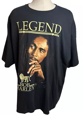 BOB MARLEY Jamaican Collection LEGEND Reggae Portrait Black T-Shirt 4XL EUC 2017 • $44.99