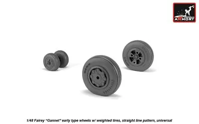 ARMORY ARAW48410 1/48 Fairey Gannet Correct Wheel Discs W/weighted Tyres EARLY • £12.50