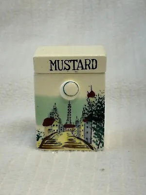 Vintage Ceramic Parish Scene Mustard Spice Jar/Box Made In Japan • $12.99