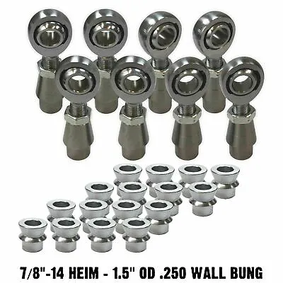 7/8  Chromoly Heim Joint 1.5  OD .250 Wall 4 Link Radius Rod End Kit HMS Spacers • $264.99