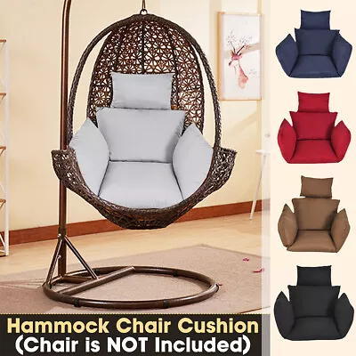 Soft Hanging Egg Chair Cushion Swing Armrest Wicker Chair Seat Pad Polyester NEW • $44.99