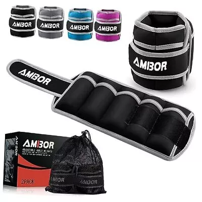 Ankle Weights1 Pair 2 Lbs (x2) Blac Adjustable Leg Weights Strength Training  • $23.55