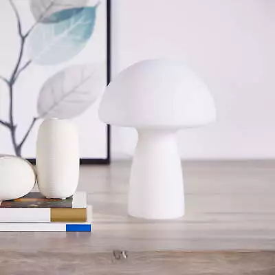 Glass Mushroom Lamp Off-White Matte 12  H Plug-in • $29.94