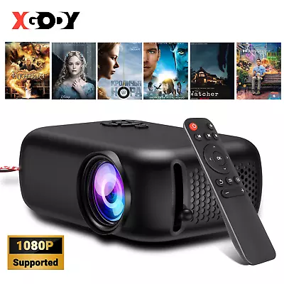 Portable Projector 1080P FHD 1500:1 LCD 2000Lumen HDMI Home Theater Pocket Party • $59.99