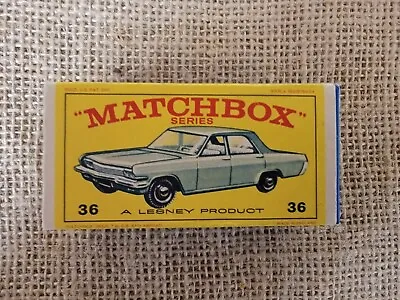 Matchbox Car #36 Opel Diplomat Car In Near Mint Condition With Box Flap Damage • $35