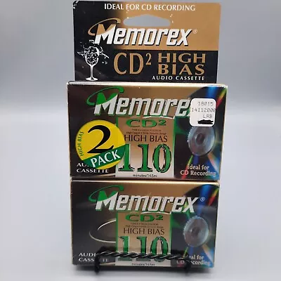 2 Pack Memorex CD2 110 High Bias Audio Cassette 110 Minute Type II NEW SEALED • $8.99