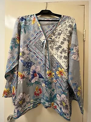 Johnny Was Silk Blouse XL • $40