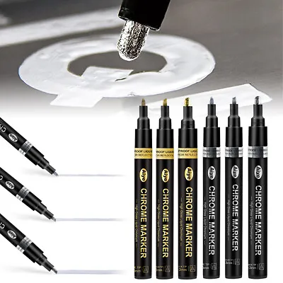 3pcs Liquid Chrome Marker Mirror Liquid Chrome Paint Pen Set  Markers Pen BT • £9.41