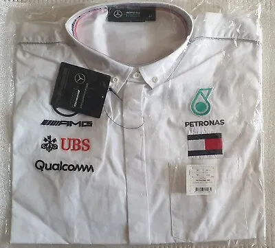 Mercedes Amg Petronas Tommy Hilfiger F1 Team Mens Short Sleeve Shirt (m) Bnwt • £44.95