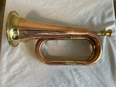 Military/ Scout/ Cavalry Brass/ Copper Bugle Vintage British Army Repro . • $39.99