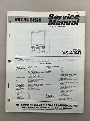 Mitsubishi VS-414R Original Service Manual Free Shipping • $10