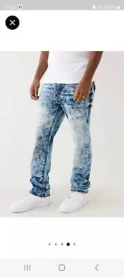  True Religion  Rocco Relaxed Skinny  Acid Wash Men's Jeans 34W34L New W/out Tag • $119.95