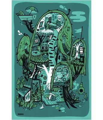 Mondo Poster Artist Little Friends Of Printmaking Treehouse Adventure Time Print • $265