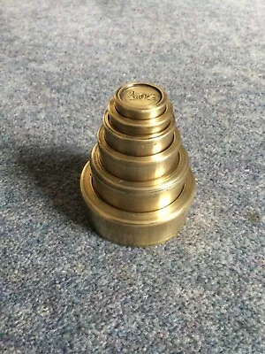 £18 • Buy Vintage Set Of 6 Brass Stacking Weights