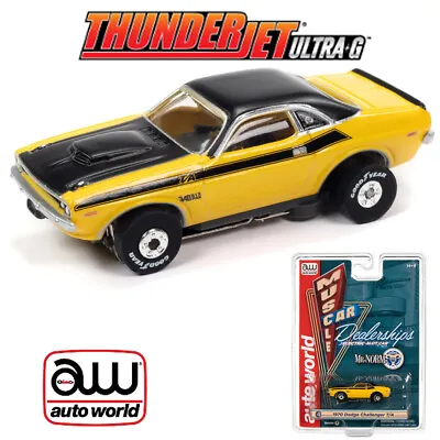Auto World Thunderjet Mr. Norm's 1970 Dodge Challenger T/A Yellow A HO Slot Car • $33.99