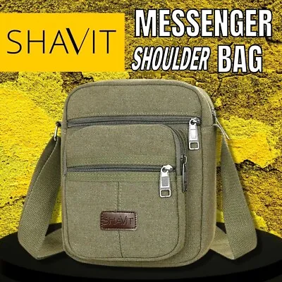 Men's Canvas Cross Body Bag Messenger Shoulder Book Bags School Satchel Vintage • $10.99