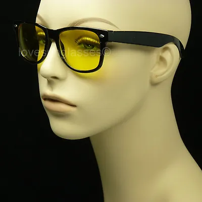 Night Driving Glasses Yellow Lens Men Women Sunglasses Vision Vintage Hd New  • $7.49