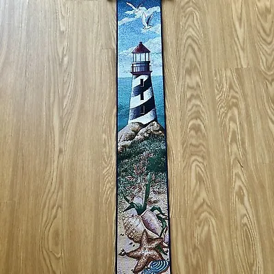 Woven Manual Woodworkers & Weavers Tapestry Bell Pull Lighthouse Beach Nautical • $9.95