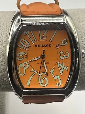Millage 1924 Crazy Hours Watch Orange Dial Band New Battery • $99.99