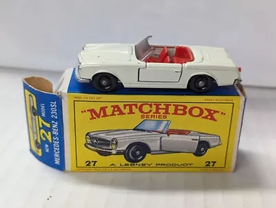 Vintage Diecast Matchbox Lesney #27 Mercedes Benz 230SL Sports Car Original Box • $24.99