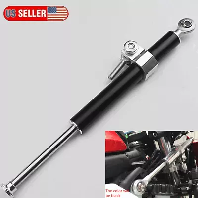 330mm Motorcycle Aluminum Steering Damper 6-way Adjust Stabilizer Black US Stock • $23.66