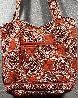 Vera Bradley Orange Paprika Shoulder Purse Bag Zip Pockets Magnet Double Handle • $12.99