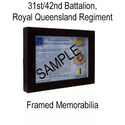 31st/42nd Battalion Royal Queensland Regiment Framed Memorabilia And Militaria • £46.68