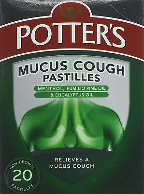 £5.90 • Buy Potters Mucus Cough Pastilles, Non-Drowsy, 20 Pastilles