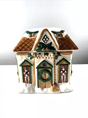 The Cellar Log Cabin Cookie Jar/Cannister Christmas Large • $25.60