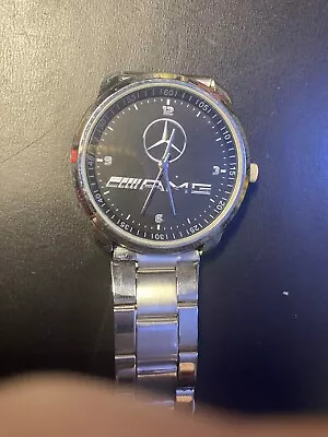 Mercedes Amg Black Face Watch With Metal Band-reduced “ • $75