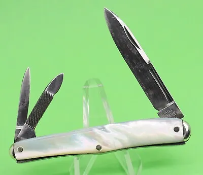 Vintage Utica Cutlery Co. NY USA 3 Blade MOP Humpback Whittler Pocket Knife • $199.95