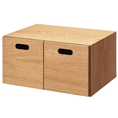 MUJI STACKABLE WOOD CHEST 2 SQUARE DRAWERS OAK 14 X 7 X 11 In FedEx • $155