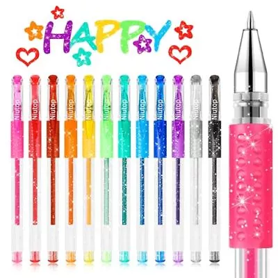 12-Color Glitter Gel Pens For Kids Markers Colored Pen Set Fun Pens Cute S... • $11.68