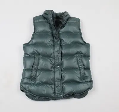 J.Crew Alhambra Green Full-Zip Shiny Puffer Down Vest B1160 Womens Sz XS • $25.97