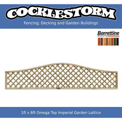 1ft High X 6ft Wide European Omega Arched Garden Lattice Trellis Panels • £32.90