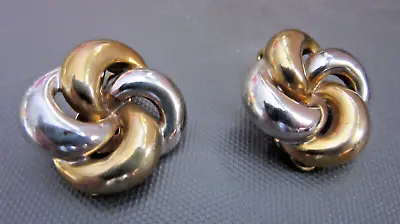 Cabouchon: Vintage 1980's Clip On Earrings - Gold / Silver Colour • £6.99