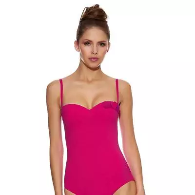 Huit Macarons Hot Pink Underwir Padded Bandea Swimsuit Size 32c/10c New • $19.20