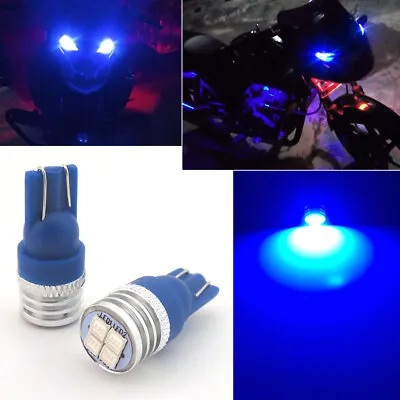 2x Ultra Blue Motorcycle Position Parking City Lights 2825 168 194 SMD LED Bulbs • $7.99