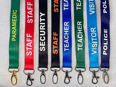 StaffTeacherParamedicPoliceVisitorSecurity  Lanyards With Safety Break Clip • £3.50