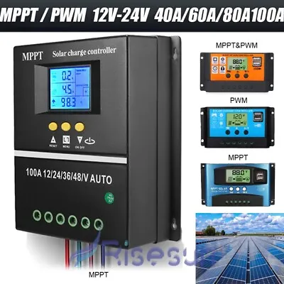 40-100A MPPT Solar Panel Regulator Charge Controller 12V/24V Auto Focus Tracking • $28.11