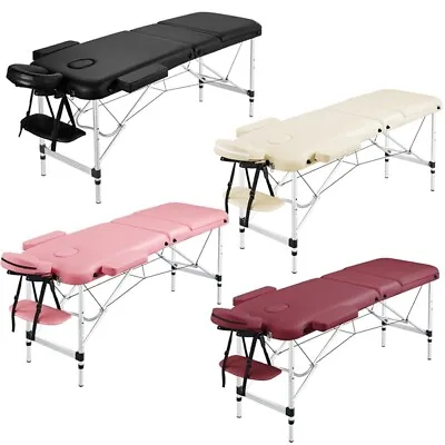 Massage Table Spa Bed Facial Tattoo Salon Bed 3 Folding Lash Table Bed Aluminum • $114.99