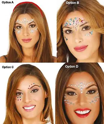 Face Adhesive Gems Stickers Art Rave Party Festival Make Up • £3.29