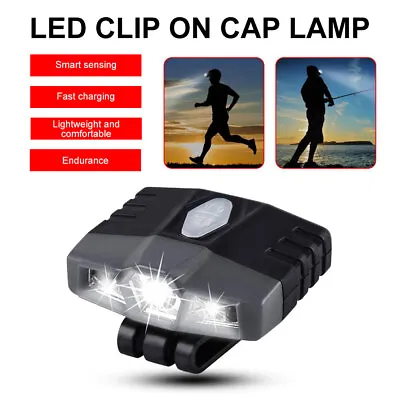 Ultra Bright Mini Hands Free LED Clip On Cap Hat Light - Rechargeable Waterproof • $11.39