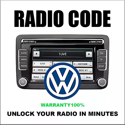 Radio Code Unlock Vw Rcd510 Codes Rcd500 Rcd210 Decode Rns315 04 Fast Service • $5.99